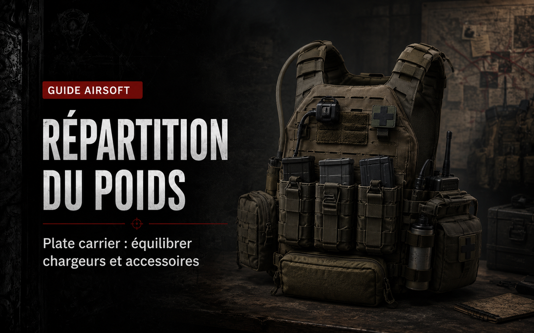 Répartition du poids d’un plate carrier Airsoft : équilibrer chargeurs et accessoires
