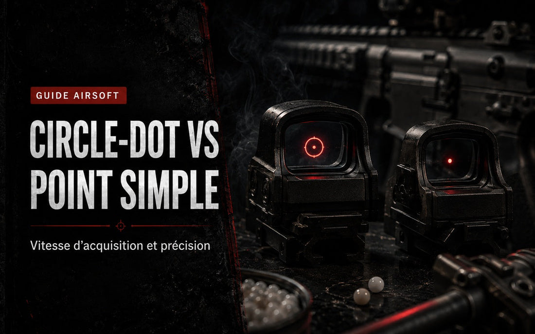 Réticule circle-dot vs point simple en Airsoft : vitesse d’acquisition et précision