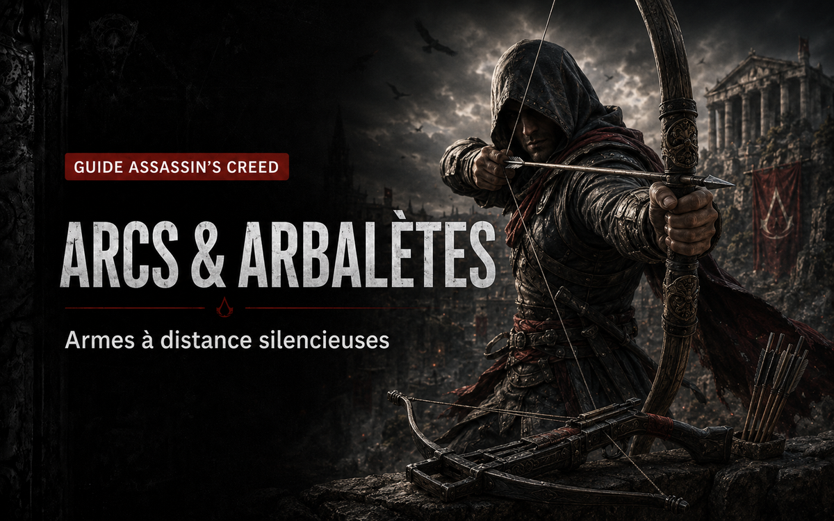 Arcs, arbalètes et armes à distance silencieuses dans Assassin’s Creed : évolution et usages