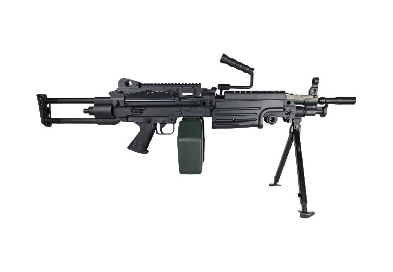 Réplique mitrailleuse M249 Para Polymère Noir et Tan : FN Herstal-A&K / AEG