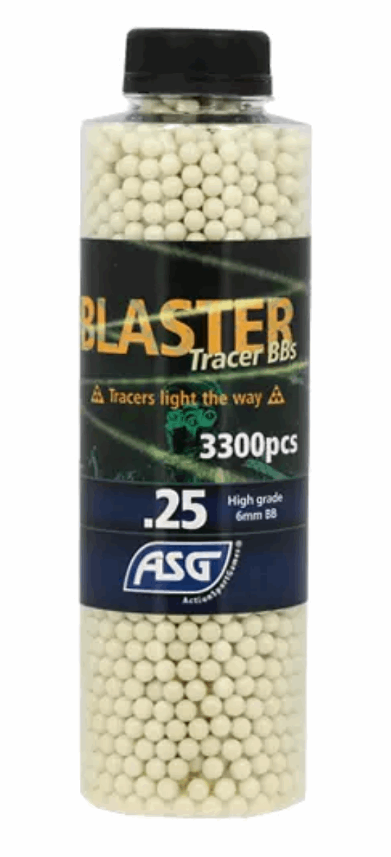 Billes Traçantes 0.25G Open Blaster en Bouteille de 3300 - ASG