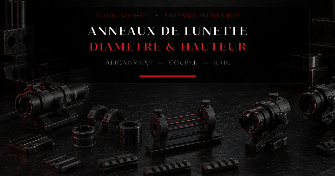 Anneaux de lunette Airsoft : diamètre, hauteur et serrage — Assassin Workshop