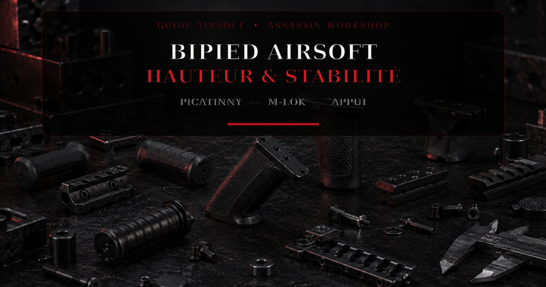 Bipied Airsoft : rail, hauteur et stabilité — Assassin Workshop
