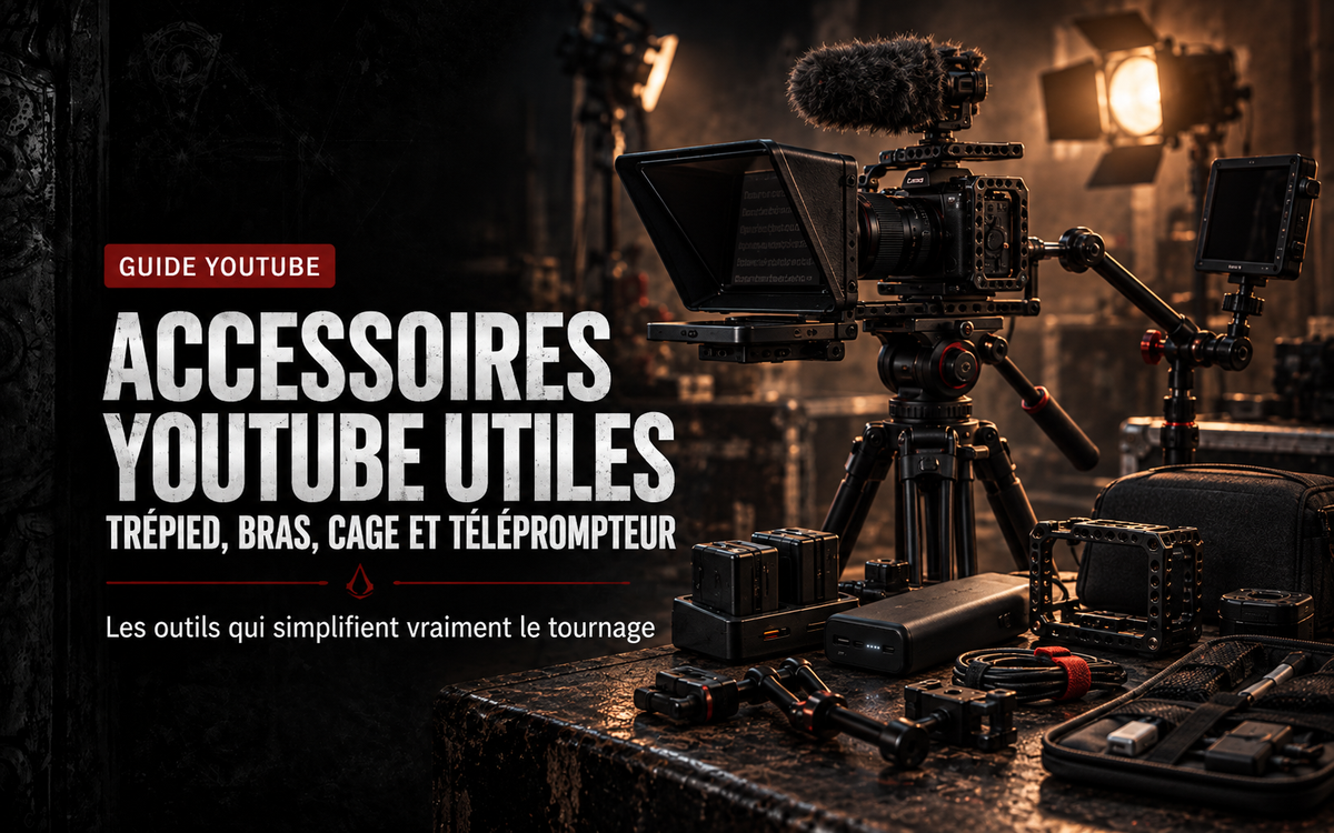 Accessoires YouTube utiles : trépied, bras, cage, téléprompteur et alimentation