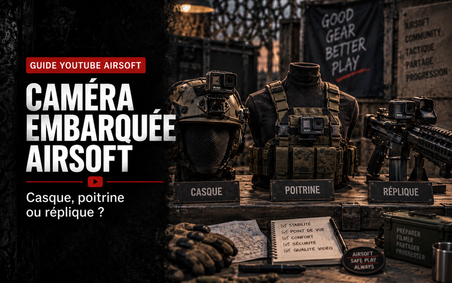 Caméra embarquée Airsoft : casque, poitrine ou réplique ?