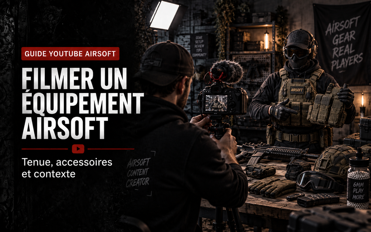 Filmer une présentation d’équipement Airsoft : tenue, accessoires et contexte