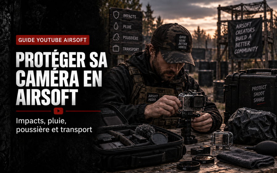 Protéger sa caméra en Airsoft : impacts, pluie, poussière et transport