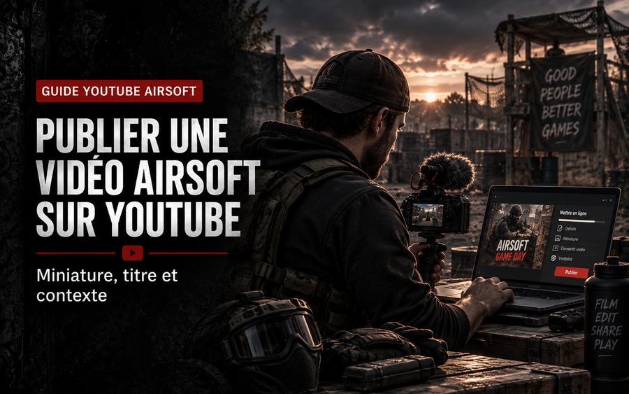 Publier une vidéo Airsoft sur YouTube : miniature, titre et contexte