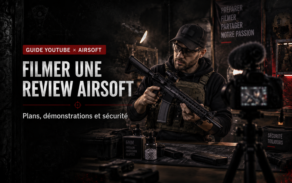 Filmer une review Airsoft pour YouTube : plans, démonstrations et sécurité