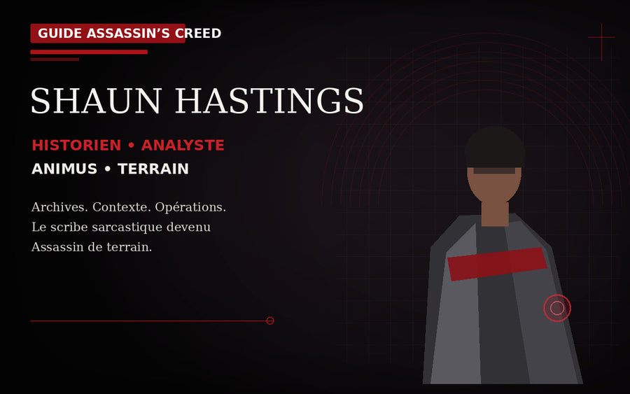 Shaun Hastings : historien, analyste et Assassin de terrain dans Assassin’s Creed