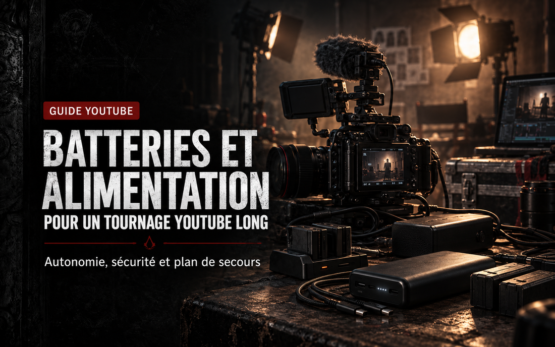 Batteries et alimentation pour un tournage YouTube long