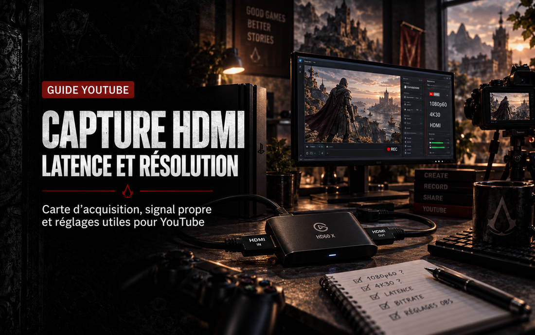 Capture HDMI pour YouTube : carte d’acquisition, latence et résolution