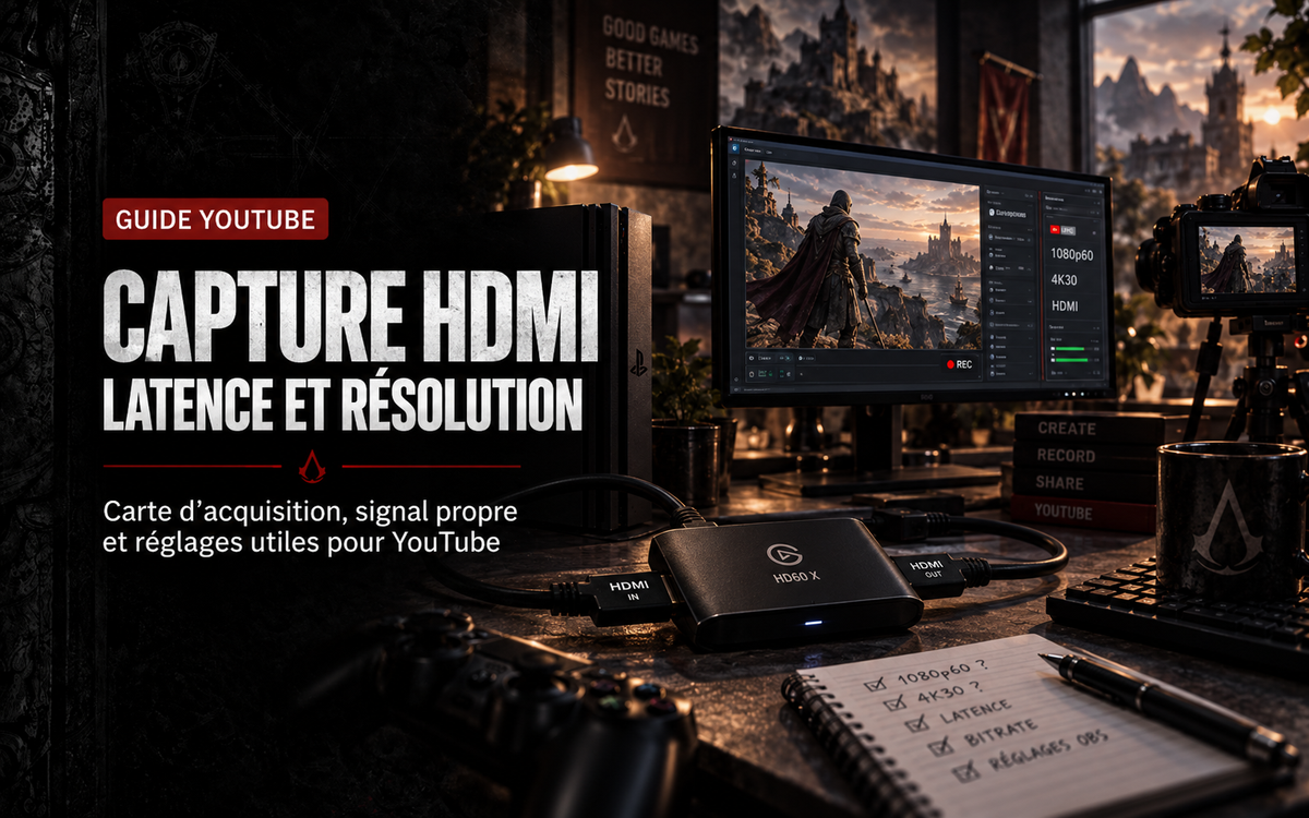 Capture HDMI pour YouTube : carte d’acquisition, latence et résolution