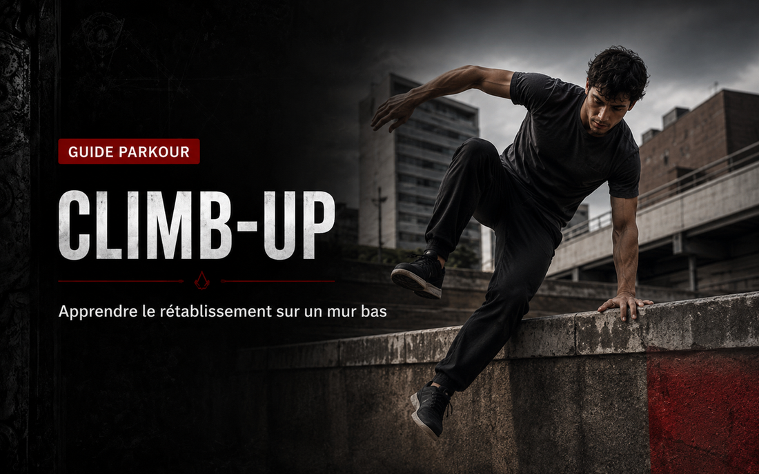 Climb-up en Parkour : apprendre le rétablissement sur un mur bas