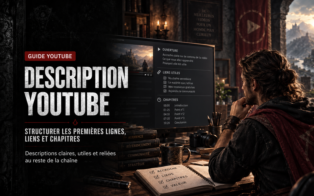 Description YouTube : structurer les premières lignes, liens et chapitres