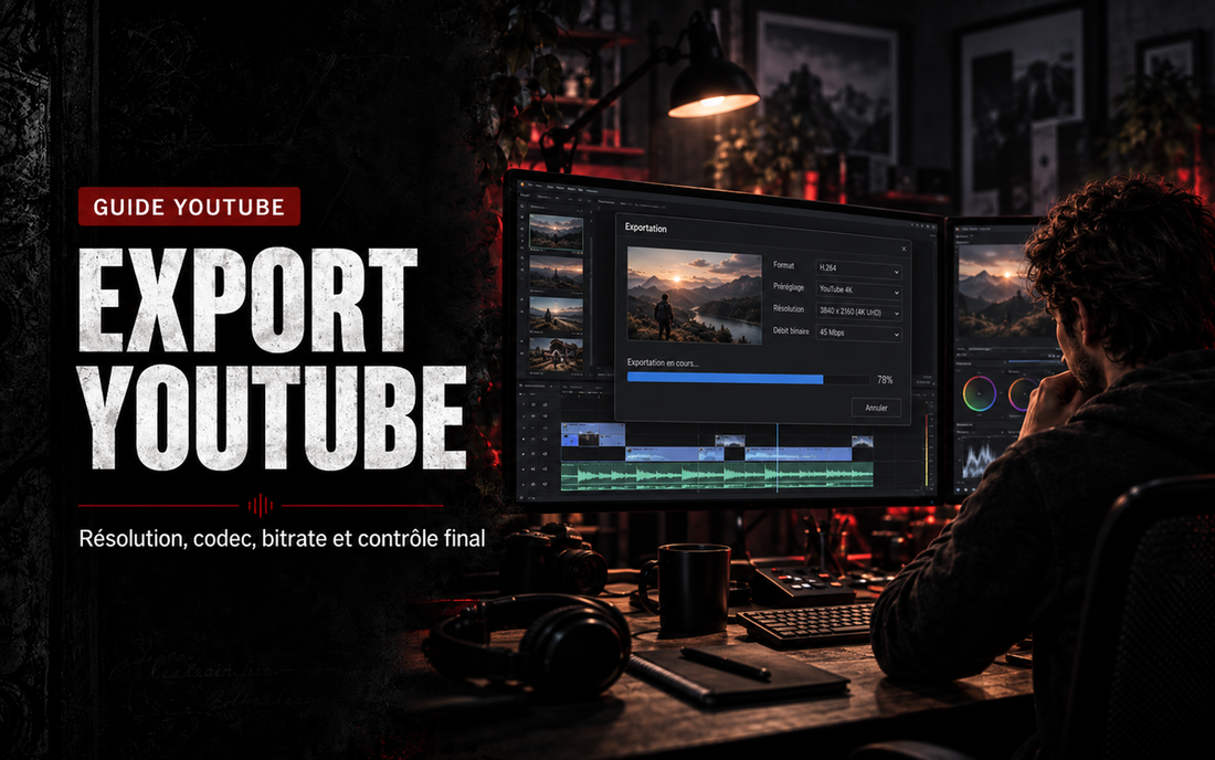 Export YouTube : résolution, codec, bitrate et contrôle final