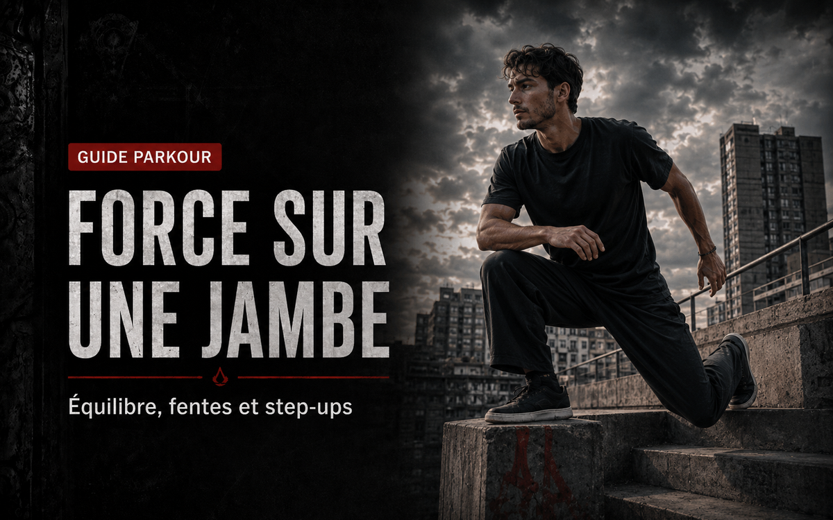 Force sur une jambe en Parkour : équilibre, fentes et step-ups