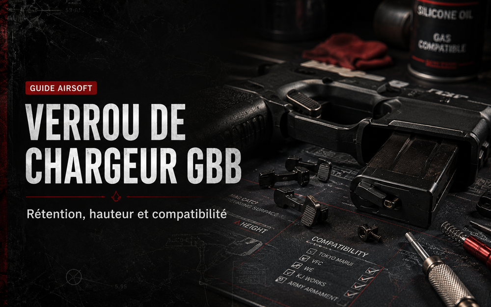 Verrou de chargeur GBB : rétention, hauteur et compatibilité