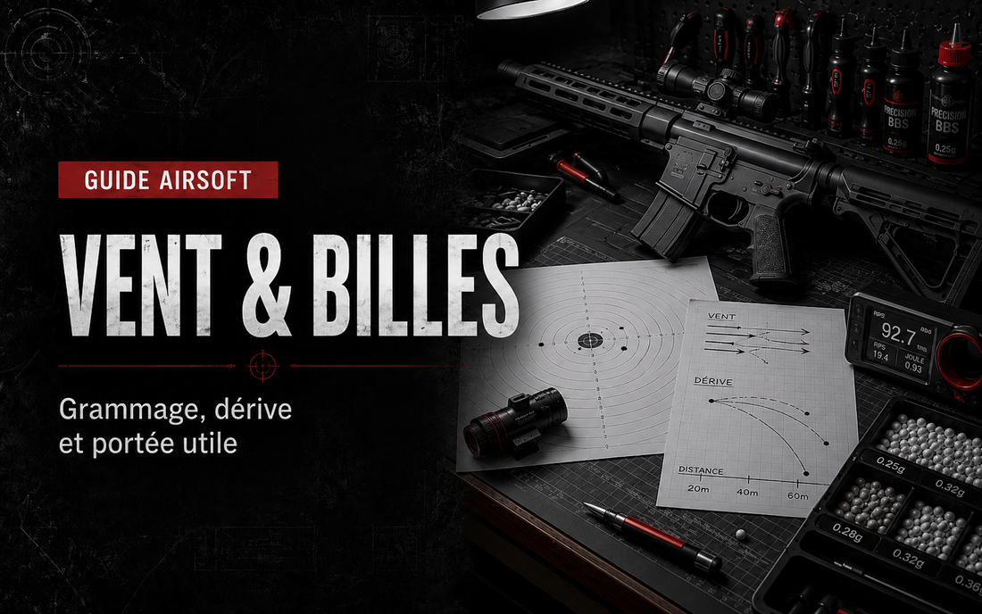 Billes lourdes et vent en Airsoft : grammage, dérive et portée utile
