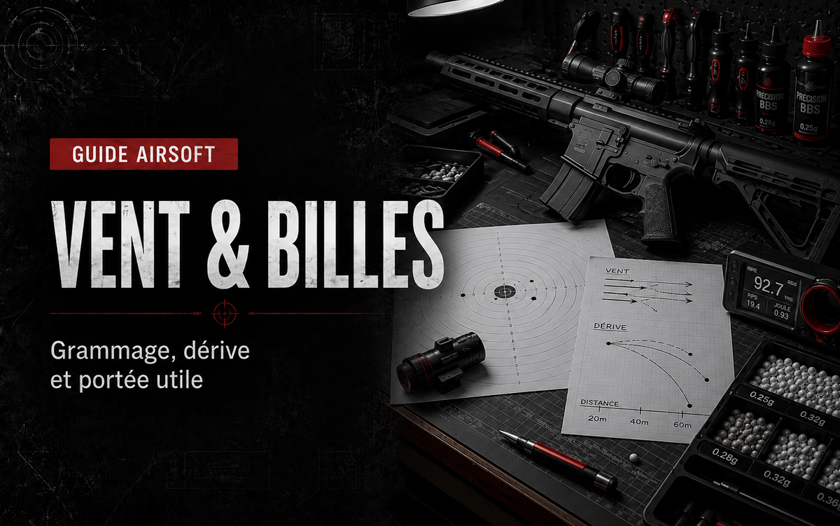 Billes lourdes et vent en Airsoft : grammage, dérive et portée utile