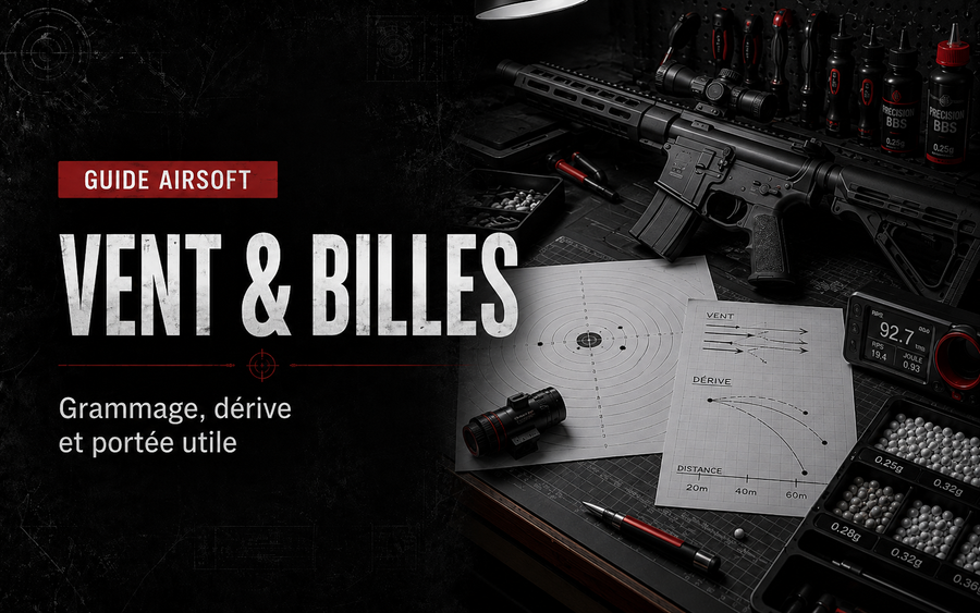 Billes lourdes et vent en Airsoft : grammage, dérive et portée utile