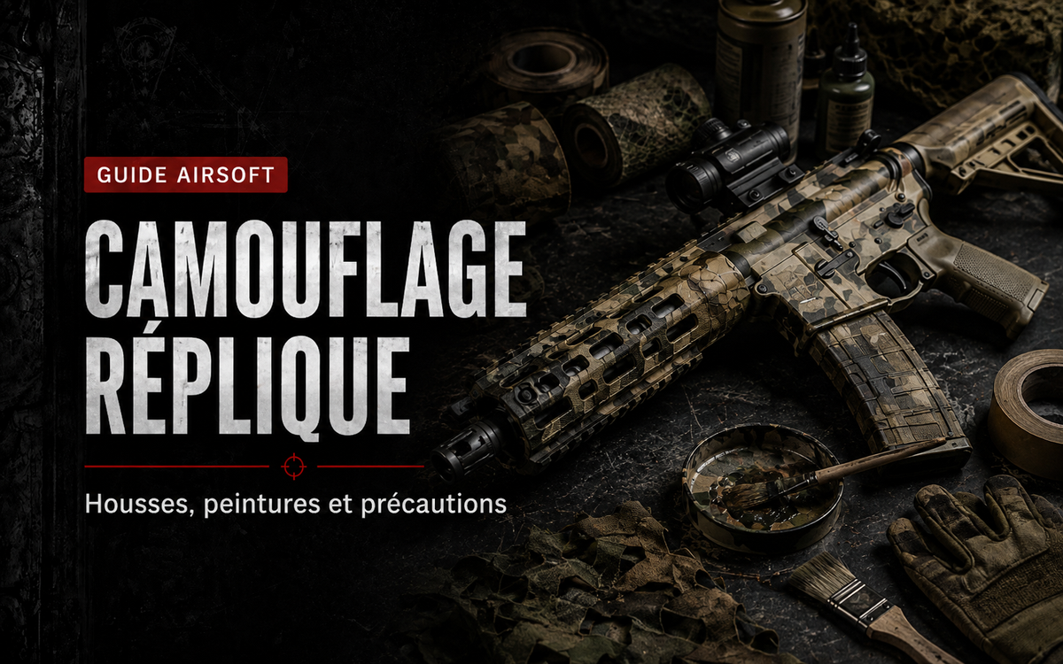 Camouflage de réplique Airsoft : housses, peintures et précautions