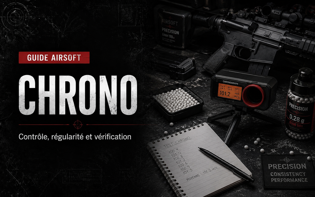 Chrono de terrain Airsoft : contrôle, régularité et vérification