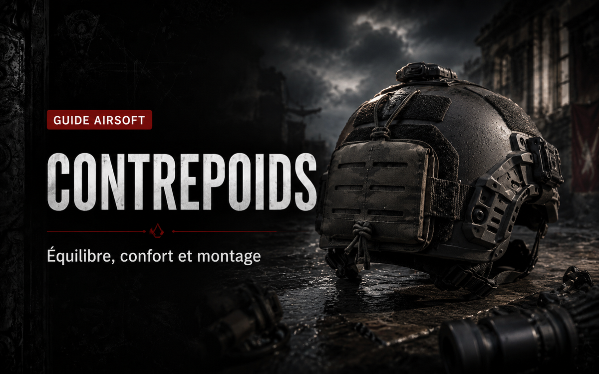 Contrepoids de casque Airsoft : équilibre, confort et montage