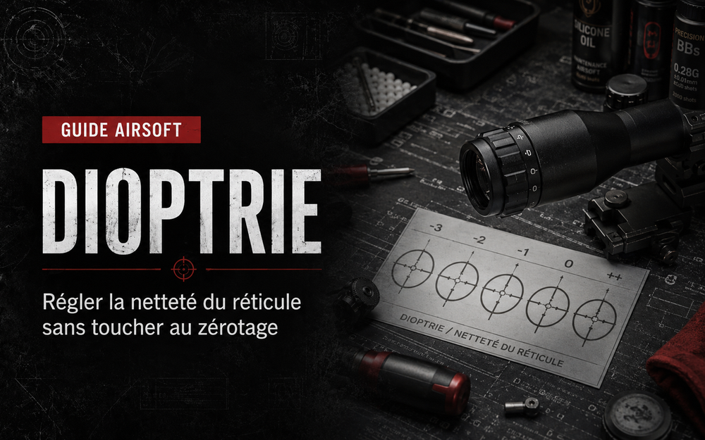 Dioptrie d’une lunette Airsoft : régler la netteté du réticule sans toucher au zérotage