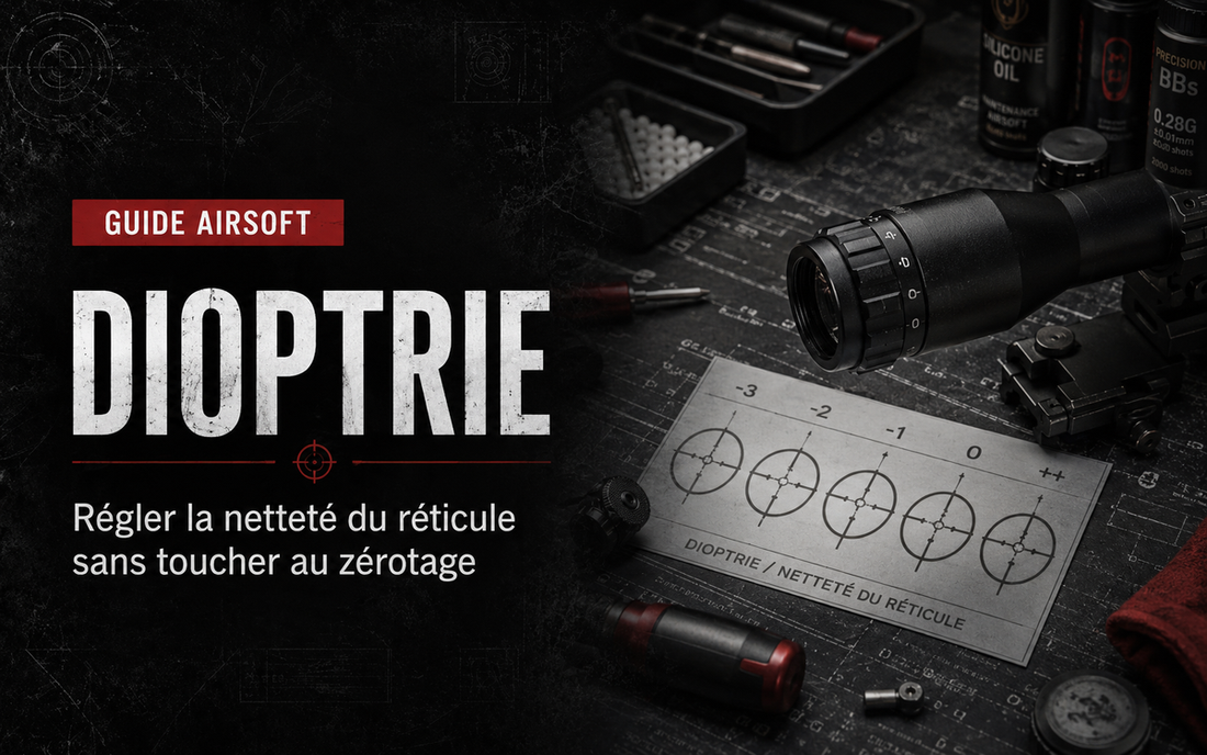 Dioptrie d’une lunette Airsoft : régler la netteté du réticule sans toucher au zérotage