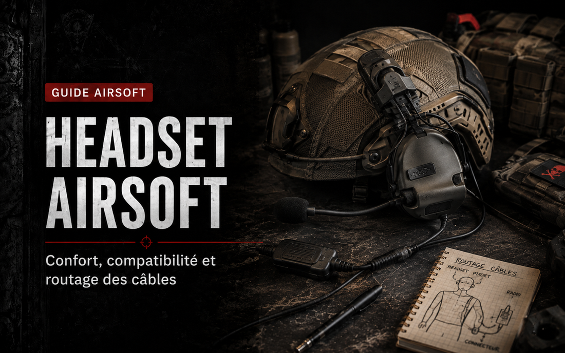 Headset Airsoft : confort, compatibilité et routage des câbles
