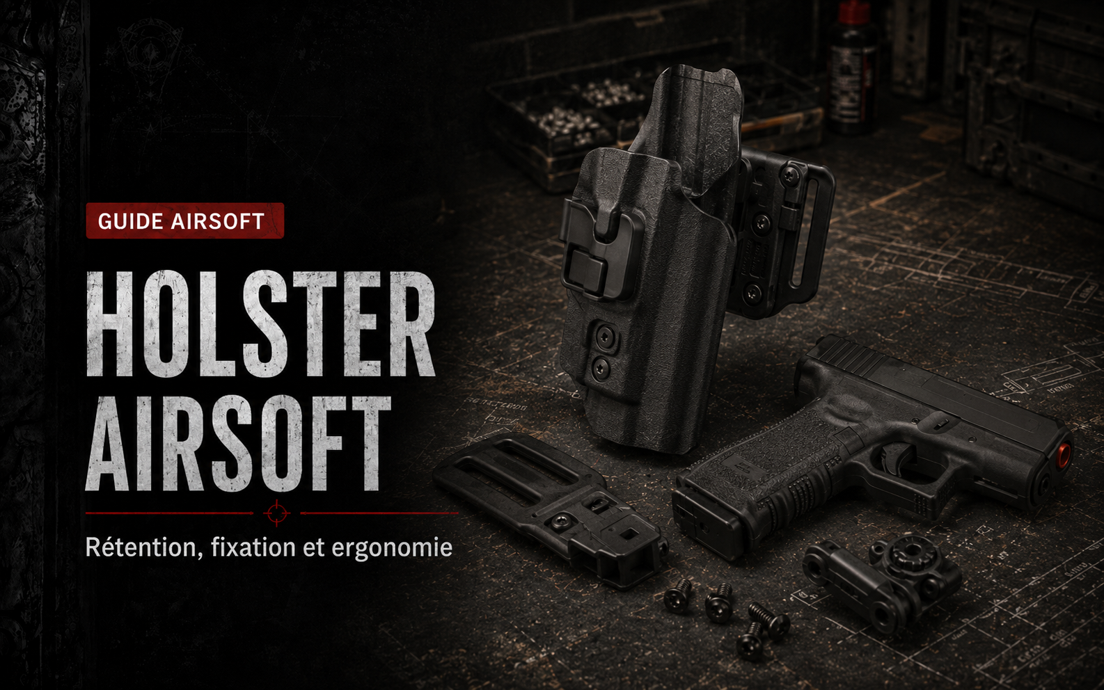 Holster Airsoft : choisir rétention, fixation et ergonomie