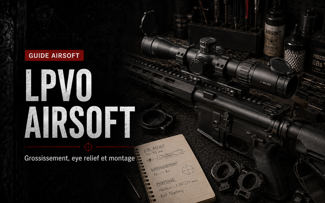 LPVO Airsoft : grossissement, eye relief et montage