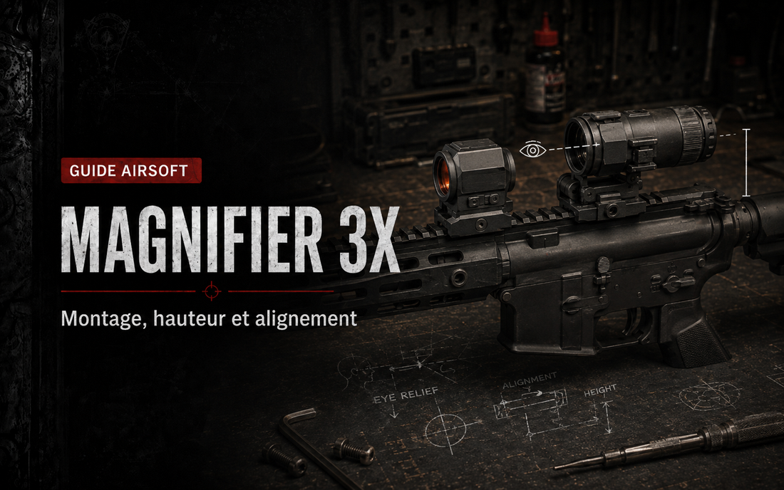 Magnifier 3x Airsoft : montage, hauteur et alignement