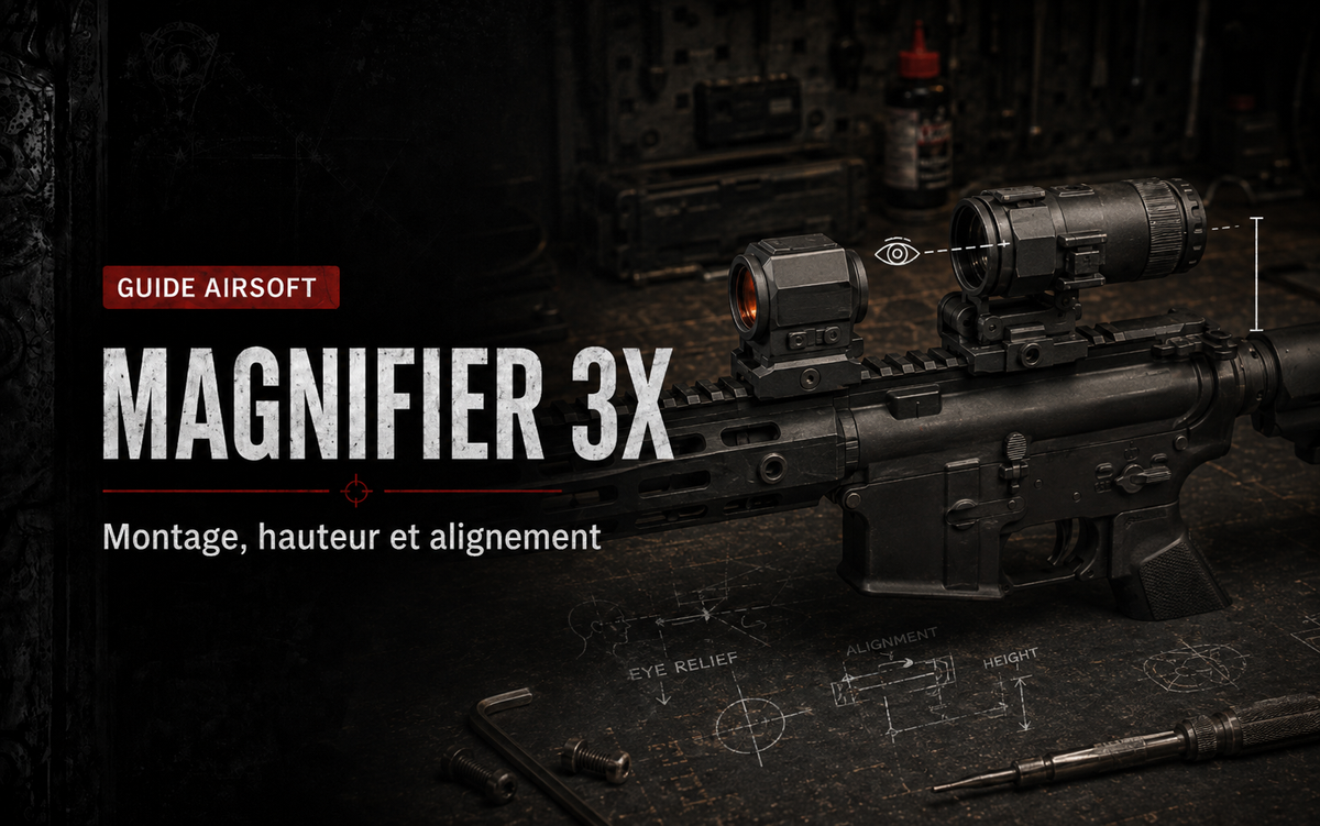 Magnifier 3x Airsoft : montage, hauteur et alignement