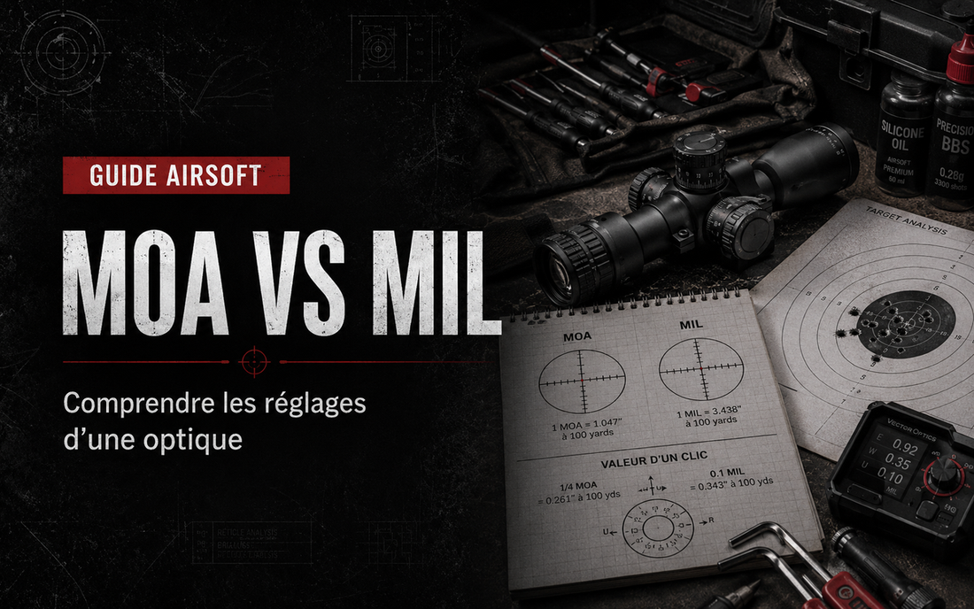 MOA vs MIL en Airsoft : comprendre les réglages d’une optique