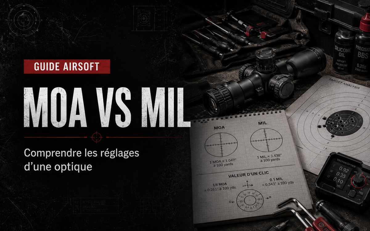 MOA vs MIL en Airsoft : comprendre les réglages d’une optique