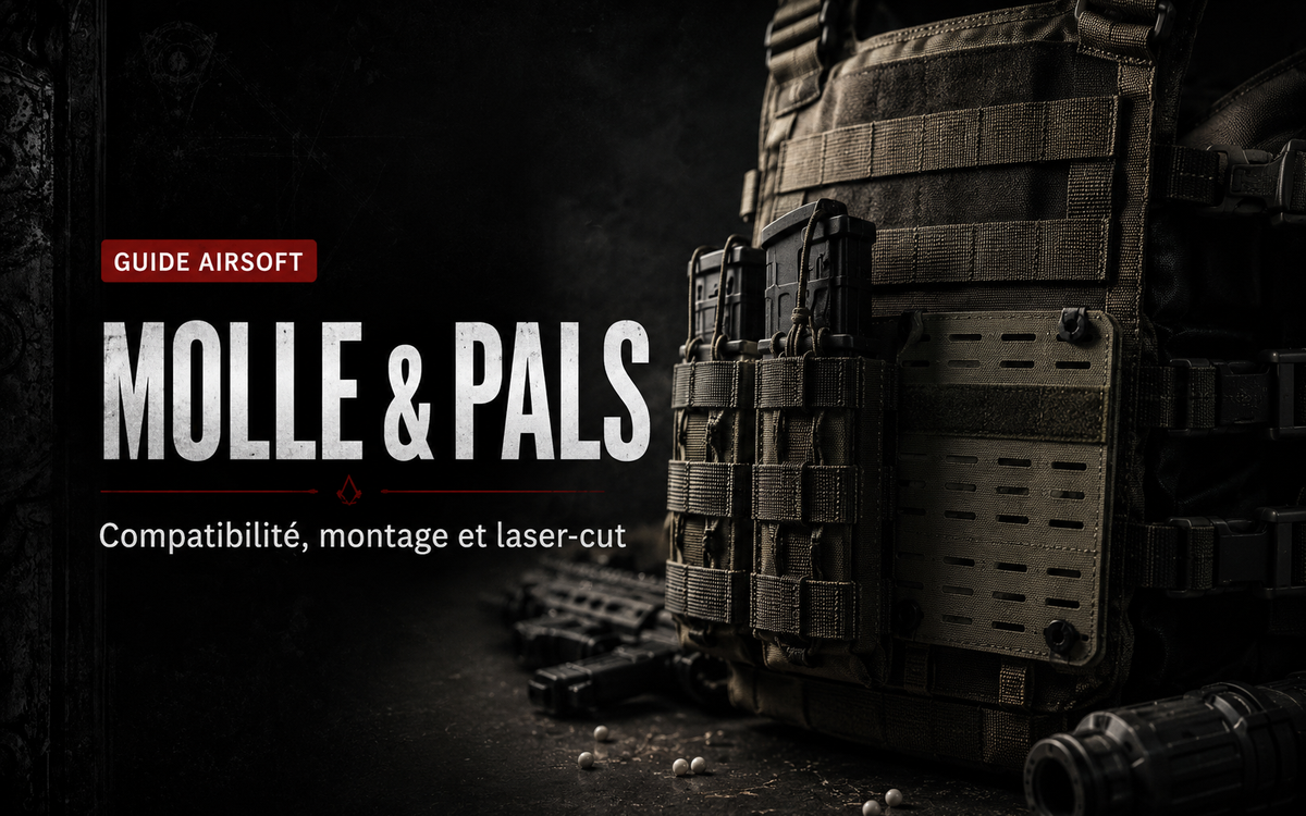 MOLLE et PALS en Airsoft : compatibilité, montage et laser-cut