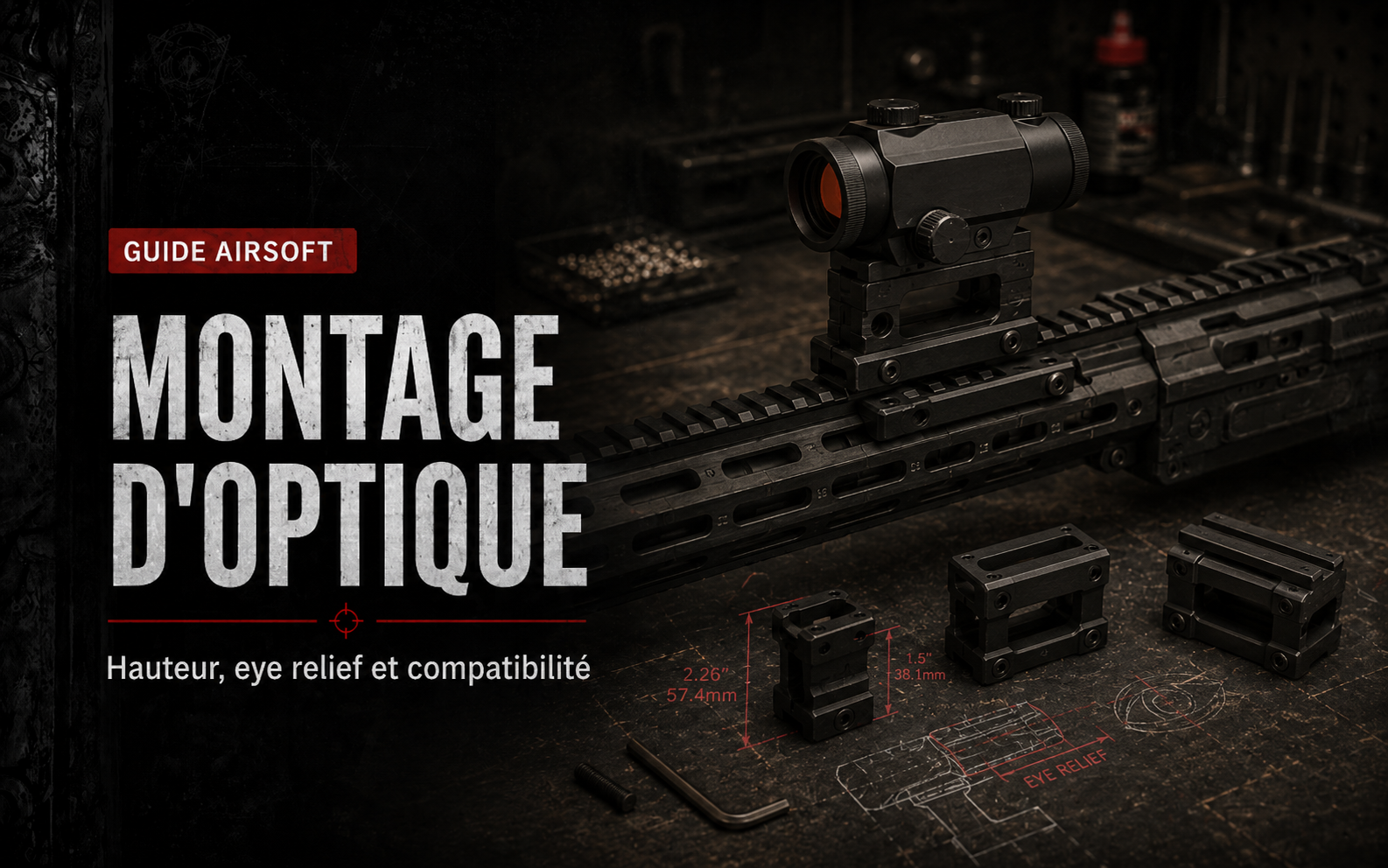 Montage d’optique Airsoft : hauteur, eye relief et compatibilité