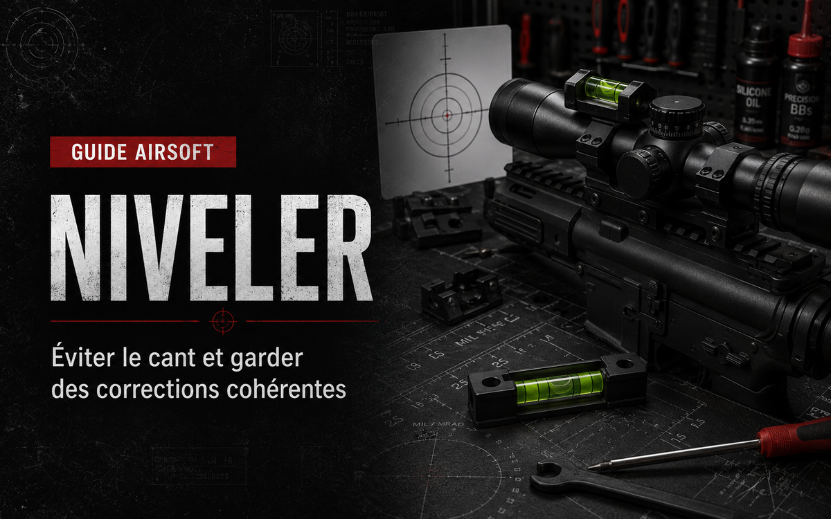 Niveler une lunette Airsoft : éviter le cant et garder des corrections cohérentes