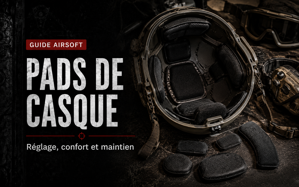Pads de casque Airsoft : réglage, confort et maintien