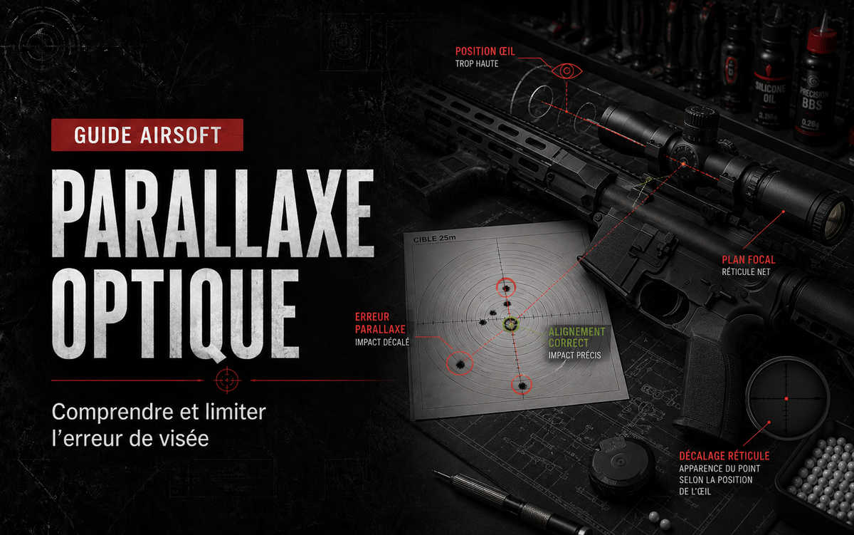 Parallaxe d’une optique Airsoft : comprendre et limiter l’erreur de visée
