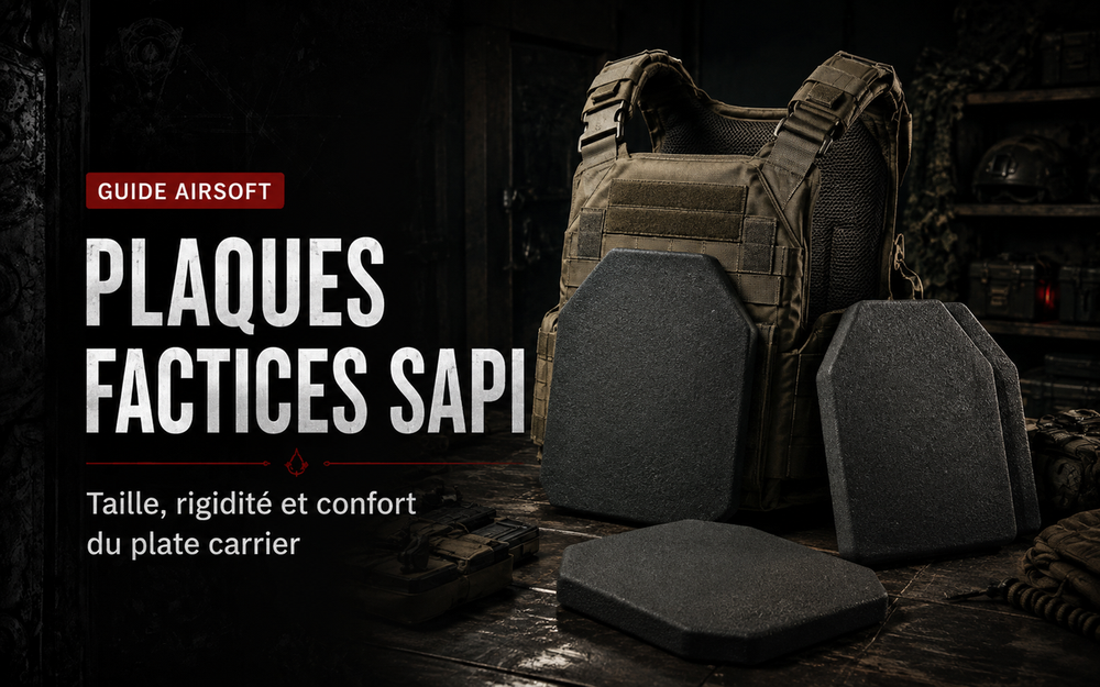 Plaques factices SAPI Airsoft : taille, rigidité et confort du plate carrier