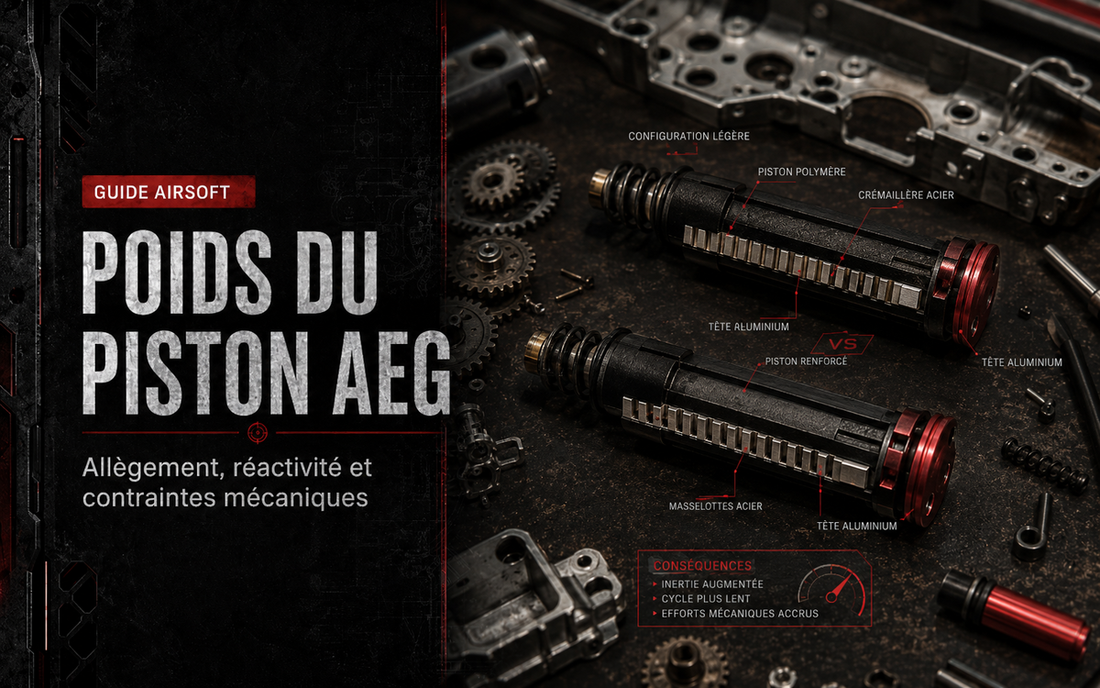 Poids du piston AEG : allègement, réactivité et contraintes mécaniques