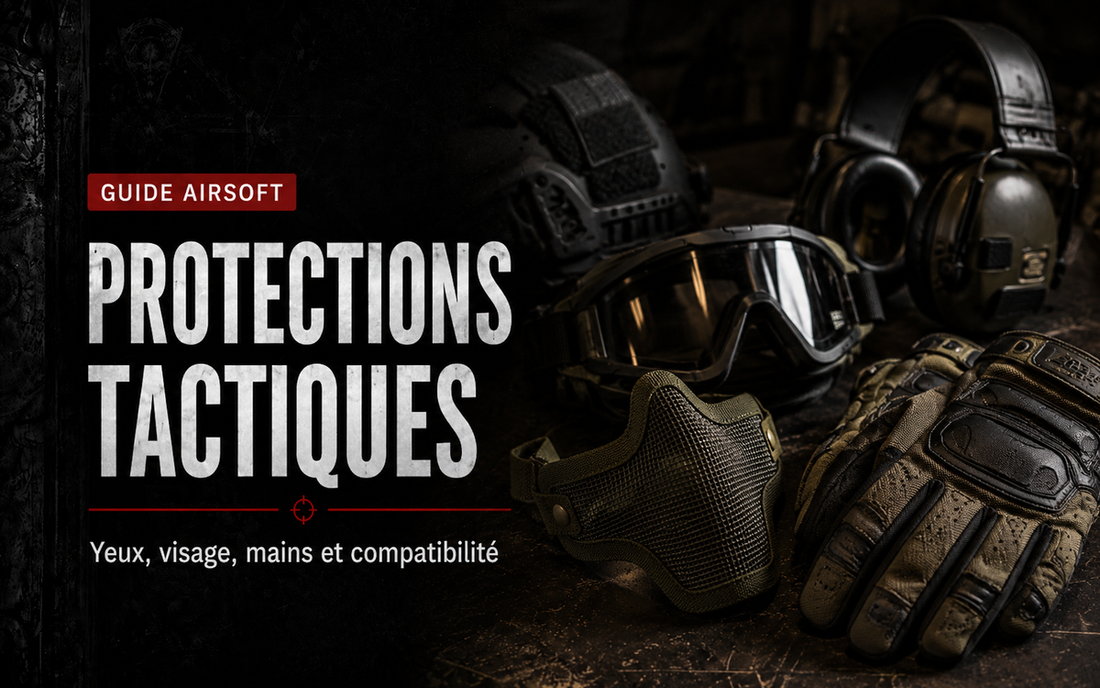 Protections tactiques Airsoft : yeux, visage, mains et compatibilité