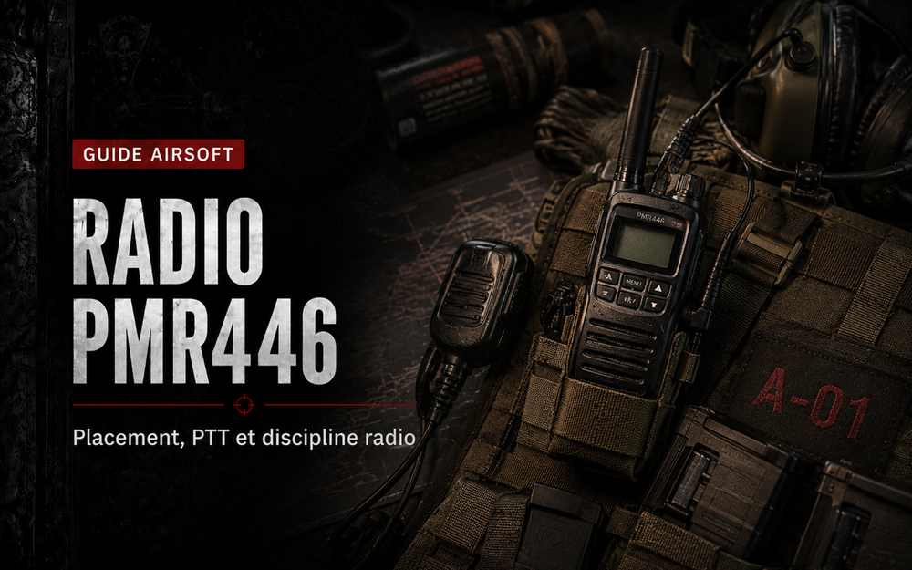 Radio PMR446 en Airsoft : placement, PTT et discipline radio