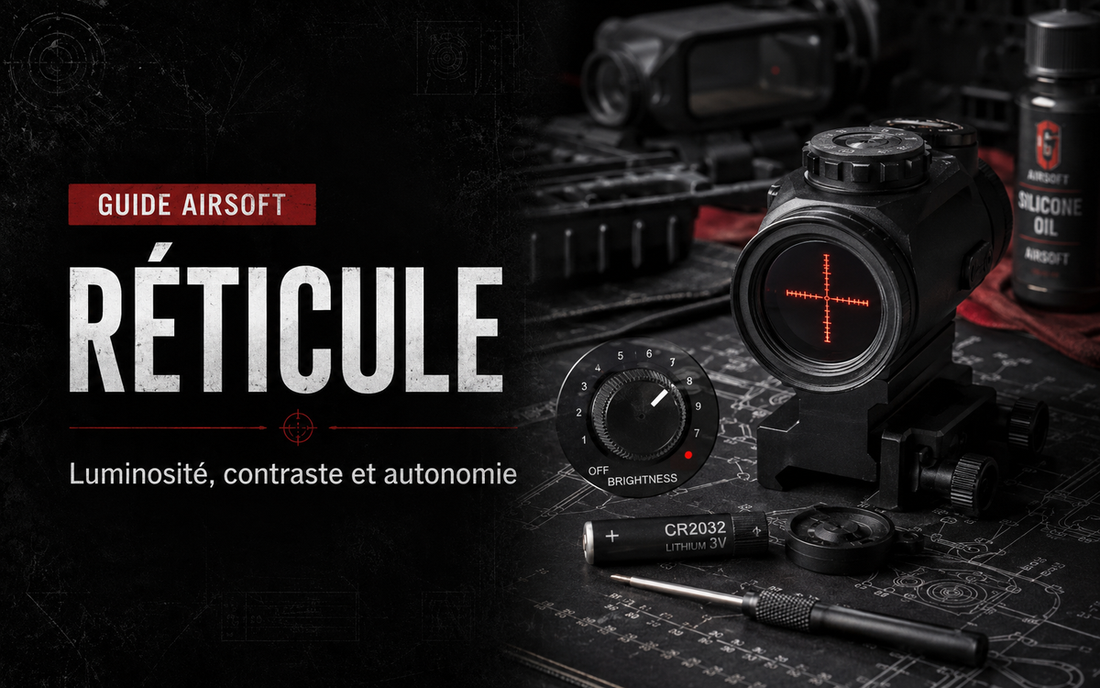 Réticule illuminé Airsoft : luminosité, contraste et autonomie