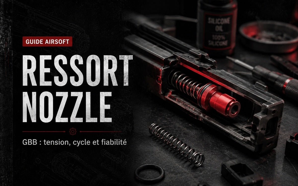 Compatibilité du ressort de rappel de nozzle GBB : longueur, crochets et tension