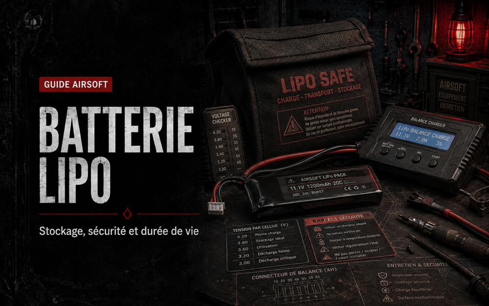 Batterie LiPo Airsoft : stockage, sécurité et durée de vie