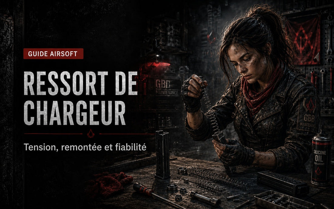 Ressort de chargeur GBB : tension, remontée et alimentation